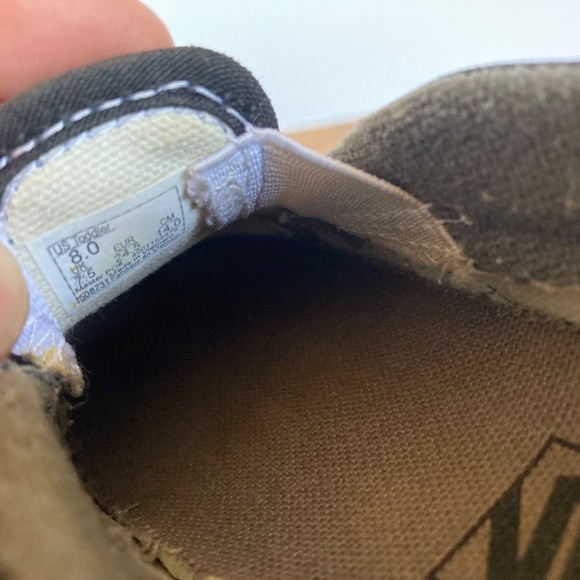 KId's Vans Sneakers Black and Grey Checkered Slip-ons Toddler Size 8 (US) - Picture 4 of 8